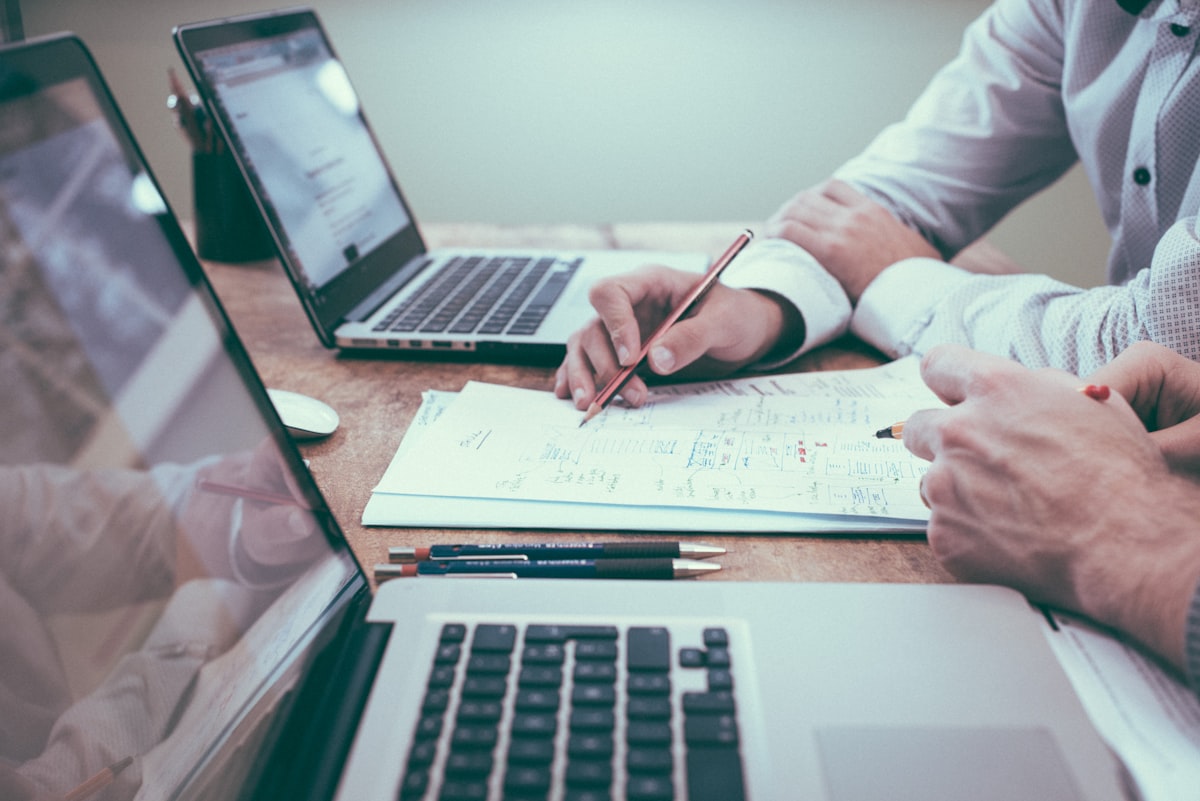Trade compliance professional reviewing documents